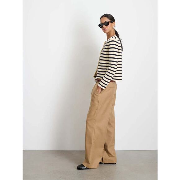 NWT Alex Mill Black and Cream Striped Paris Sweater Jacket Size M - Picture 3 of 10